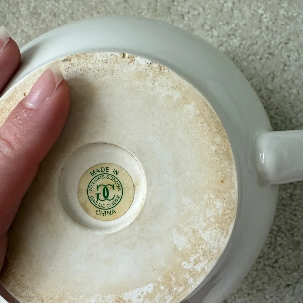 Vintage Williams Sonoma Cream Ceramic Teapot